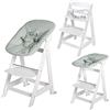 roba Seggiolone Evolutivo Born Up 2in1, Sdraietta roba Style Verde Ghiaccio Reclinabile, Fodera Impermeabile, Altezza Regolabile, Robusto e Resistente, Ergonomico, fino ai 70 kg, Legno Laccato Bianco