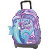 Tinta Unita Trolley Zaino Scuola Dream Cross Sweet, Sganciabile NUOVE RUOTE SALI SCALE con carrello amovibile TEEN Pool Over LILLA