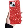 SEHEYA Cover Brillantini per iPhone 13 Mini Glitter Silicone Case Hybrid Morbido Antiurto Custodia Diamante Lucciante Cristalli Design Cover Cellulari Donne Ragazze, Rosso
