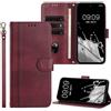 SEHEYA Cover per Oppo A92S / Reno 4Z 5G Pieghevoli Libretto Custodia Retrò Portafoglio a Libro Flip Case 3 Tasche Interne Fibbia Magnetica Protezione Caso, Rosso