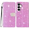 SEHEYA Cover per Samsung Galaxy A14 5G / 4G Custodia Portafoglio a Libro Brillantini Diamante Fibbia Chiusura Magnetica Borsa Glitter PU Pelle Porta Carte Cavalletto Caso, Viola Chiaro