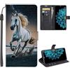 SEHEYA Cover per Oppo A40 4G / Oppo A40M / Oppo A60 5G Custodia a Libro con Bello Motivo 3D Pieghevoli Borsa Portafoglio Flip Case 3 Tasche Interne Fibbia Magnetica Caso, Cavallo Stellato