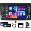 VECHTEL 4G 64G VECHTEL 7 Autoradio Bluetooth per Audi A4 S4 RS4 2002-2008 Carplay Android Auto,DSP EQ,Wifi GPS Navi,RDS/FM Radio 2 din con Retrocamera AHD