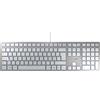 CHERRY KC 6000 SLIM, Tastiera di design Ultrapiatta, per i Paesi Nordici QWERTY, Con Filo Porta USB-A, Tasti Silenziosi, Scritte a lunga Durata, Argento, Pan-Nordico - QWERTY