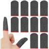 Falzqq 10 dita per gaming, anti-sudore, con bordo rosso, ultra sottile, vestibilità comoda, per telefoni cellulari, tablet e tutti i dispositivi touch screen