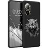SEHEYA Cover per Realme C67 4G Custodia Nero Morbido Silicone TPU Antiurto con Disegni Lupo Grigio Sottile Caso Motivo Fantasia Protettiva Slim Case