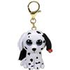 TY - Anello Porta Chiavi Mini Boos Clips - Cane Dalmata - Bianco e Nero - Fetch - Con nappa nera - Il portachiavi alla moda ispirato ai famosi peluche con gli occhi grandi scintillanti - 10 Cm - 25069