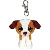 Ty Beanie Bellies Clips Anello Porta Chiavi di Peluche, Hugo il Cane con Occhioni Glitter, Gli Animaletti di Peluche con Il Pancino Morbido, T35258