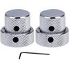 Musiclily Pro Universale Manopole Concentrico Stacked Knobs Cromato 2 Pezzi | Acciaio,per Chitarra Elettrica e Basso
