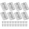 PATIKIL Cerniere Piccole 1 Pollice, 8pz Mini Cerniere per Portagioie con Vite per Gioielli, Scatole Legno, Ante, Cassetti, Cancelli, Argento