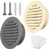 Generic Griglia Aerazione Rotonda Acciaio Inox 70-200mm, Presa D'Aria a Parete con Rete, Copertura per Griglia di Ventilazione per Caminetti, Cucine E Bagni, Beige/Grigio(Beige,80mm/3.15in)
