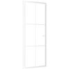 vidaXL Porta Interna 83x201,5 cm Bianca in Vetro ESG e Alluminio
