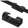 Olakin Clip per Cavi [20 Pezzi], Clip Fermacavi da Parete con Nastri Adesivi, Ganci di Fermacavi Autoadesivi Cavo per Mouse, Pc, Ufficio e Casa(Nero)