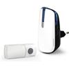 Thomson - Campanello + Campanello - Wireless con pulsante, plug-in su presa 230 volt, portata di 250 m, colore: bianco, batteria Lyhtium per il pulsante campanello - 513130