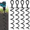 Gowkeey Set di 4 Picchetti di Fissaggio per Terreno Solidi, Trampolino Fissaggio, Trampolino di Ancoraggio, Ancoraggi a Terra per Trampolino, Picchetti Trampolino, per Trampolini, Scivoli, Altalene