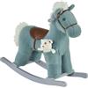 HOMCOM Cavallo a Dondolo con Suoni e Orsetto Incluso per Bimbi da 18-36 Mesi