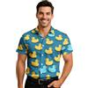 FIESTAS GUIRCA | Camicia Anatre in Gomma Blu (52-54/L) - Accessorio Costume Uomo Adulto - Ideale per Feste estive, Lauree e celebrazioni hawaiane - Blu