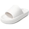 JOMIX Ciabatte Estive Unisex,Slide A Fascia in Gomma Eva Antiscivolo,Suola Spessa Morbide Ammortizzate,Colori Nero E Bianco,per Casa Mare Doccia Piscina Uomo Donna,Bianco,35/36 EU