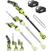 Supstable Set da Giardinaggio 6 in 1 a Batteria: Mini Motosega & Tagliasiepi, Potatore Telescopico con 8000mAh Batterie, Raggiunge fino a 4,57 m, Ideale per la cura degli alberi e il taglio del legno