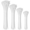 DUNSOO 200 Pezzi fascette elettricista,fascette plastica 100/150/200/300 mm,Fascette in nylon premium, Fascette in plastica multiuso per casa, giardino, ufficio e fai da te,Bianco