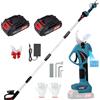MISTRO Forbici Potatura a Batteria 40mm 2x21V Batterie 2.0Ah, Telescopica 244cm Cesoie Elettriche Professionali per Giardino e Frutteto, con Display LCD per Frutteto Giardino Parco Fattoria