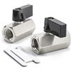 Bwintech 2 Pz 1/2 "BSP Femmina x Femmina nichelato Ottone Mini Valvola A Sfera Valvola di Stop