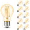 ehomeled Lampadina a LED Edison E27, vintage, bianco caldo (2300 K), vetro dorato e filamento, 470 lumen, 4 W (= 40 W), a risparmio energetico, ideale per soggiorno, camera da letto e decorazione