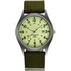 Stylebest Orologio Al Quarzo Luminoso da Uomo, Orologio Casual con Cinturino in Tessuto e Vetro Minerale, Visualizzazione Dell'ora e del Calendario Precisi, per Affari e Tempo Libero (Verde luminoso)