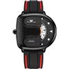 JewelryWe Orologio da Polso Militare da Uomo,Quadrante Grande Forma U,Cinturino in Silicone,Regalo per Uomini Papa'