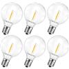 ROMANJOY Lampadine LED G40 per Luci Solari 3V, Attacco E12 1W Luce Calda 2700K, Lampadine Esterno IP44 in Plastica Confezione da 6