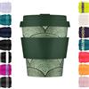 Ecoffee Cup Tazza da caffè riutilizzabile ecologica al 100% a base vegetale, con coperchio e manicotto in silicone, senza melamina e biodegradabile, lavabile in lavastoviglie e adatta al microonde