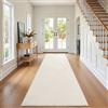 SHACOS Tappeto Corridoio Moderno Beige, Pelo Corto Tappeto Runner Ingresso Antiscivolo Lavabile Tappeto Passatoia, Tappeto Lungo per Ingresso Cucina Lavanderie, 80 x 300 cm