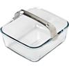 PYREX Ideal - Teglia in vetro per friggitrice ad aria, 20 x 18 cm, con manico a clip rimovibile in acciaio inox, per friggitrici ad aria a cestello singolo, vetro borosilicato ultra resistente, 2 L