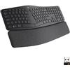 LOGITECH Tastiera, senza fili, Logitech ERGO K860, AZERTY, ergonomica, poggiapolsi, nera, compatibile con Windows/MacOS