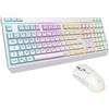 THE G-LAB Set tastiera e mouse wireless per gaming The G-Lab TUNGSTEN EX W, AZERTY, 6400 DPI, 32 macro configurabili, bianco