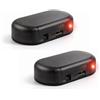 SEASJHBAY 2 impianti di allarme per auto, luce lampeggiante antifurto, a energia solare, con funzione di ricarica USB e sensore crepuscolare, facile montaggio adesivo, per auto, moto e camper