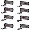 Baceyong Luci stroboscopiche di emergenza auto, 2/4/6/8/10PCS 12 LED luce ambra barra luminosa con lampeggiante guasto avviso griglia per veicolo camion rimorchio furgone