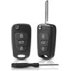 NETONDA 2 Pezzi Guscio Chiave Auto Compatibile con Hyundai i10 i20 i30 ix20 ix35 e Kia Ceed Soul Rio Sportage Venga Telecomando Auto Cover Scocca Ricambio a 3 Tasti Pulsanti Custodia Chiave Accessori
