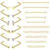 ADRAMATA 12Pcs Stud 10Pcs Catena Piercing Acciaio Chirurgico Naso Anello Con Catena per Doppio Naso 20G Stud Argento per Donna Uomo