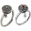 Fauitay Anello tibetano buddista con macinino per preghiera OM, in ottone Lotus Mantra, anello per dita della fortuna (antico anello retrò argento)