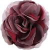 Harilla Spilla in Tessuto di Seta con Fiore, Spilla da Bavero in Tessuto, per Abito da Ballo e da Sposa, Rosso Scuro