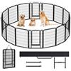 Yaheetech Recinto per Cani 16 Pannelli 68 x 100 cm in Metallo Nero | Recinzione in Rete Metallica, Cuccioli Gatti Conigli Animali Domestici, Interno Esterno Giardino Casa, Salvaspazio