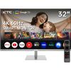 KTC Monitor Smart da 32 Pollici con Smart Sistema 32 inch Smart Monitor UHD 60Hz