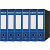 Esselte ESSENTIALS G75 Registratore con Custodia, con Meccanismo a Leva, in Formato Protocollo con Dorso da 8 cm, Blu, Conf.da 6 pezzi, 390775050
