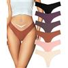 ALL OF ME Perizoma Donna Senza Cuciture Elastico Tanga Mutande Vita Media Microfibra String Invisibile Thong da 6,XS