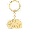 LONYOO Adorabile Riccio Portachiavi in Acciaio Inossidabile Regali Riccio per Donna Ragazza Borsa Auto Chiave Charms (Oro Placcato)
