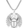 EUEAVAN Collana Occhio di Horus Scarabeo Dea alata egizia Iside Ankh Croce Occhio di Ra Pendente Egitto Chiave della vita Cartiglio Amuleto protettivo Gioielli per uomo e donna (Argento)