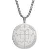 EUEAVAN Arcangelo Gabriele Collana Amuleto di Protezione Collana Angelo Custode Medaglia Arcangelo Michael Ciondolo Salomone Distintivo Arcangelo Santo Gioielli per Uomo (argento)