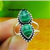 Fatto a mano Anello fatto a mano in argento sterling 925 con pietra preziosa malachite mis...
