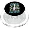 Grandio Design Cancer Awareness Squadra di supporto per sopravvissuti al cancro del dito medio, blu, floreale PopSockets PopGrip per MagSafe